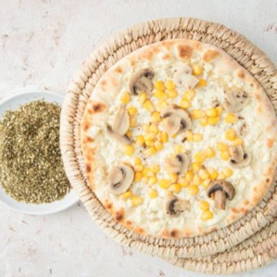 Cheese with mushroom and corn Manoucheh