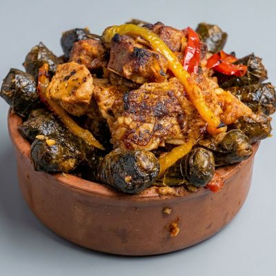 Vine Leaves Casserole With Meat