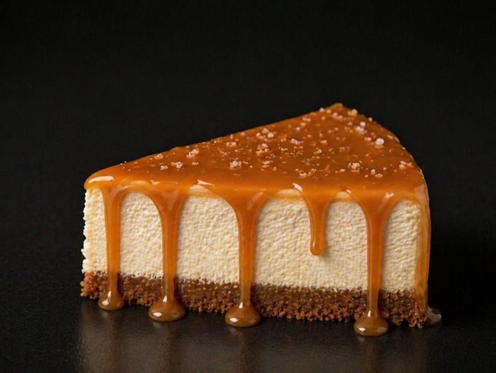Caramel Walnut Cheesecake Slice