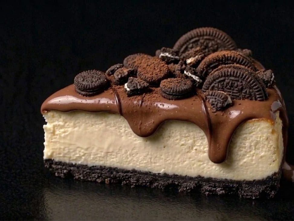 Oreo cheesecake slice