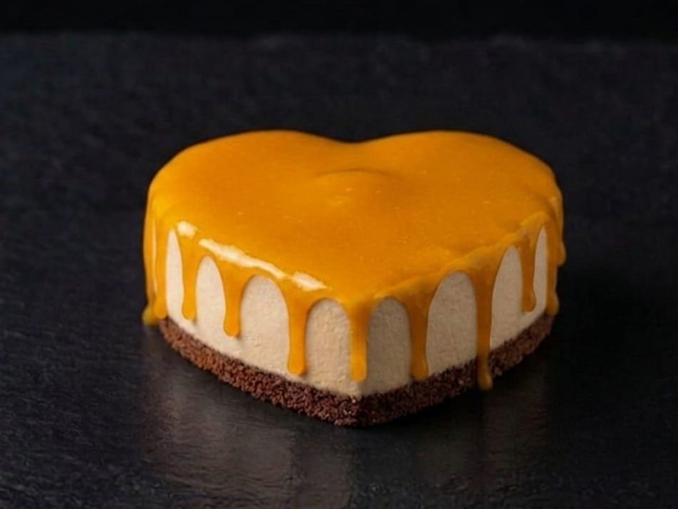 Mango Cheesecake Heart