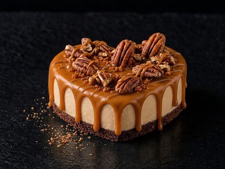 Caramel Pecan Cheesecake Heart