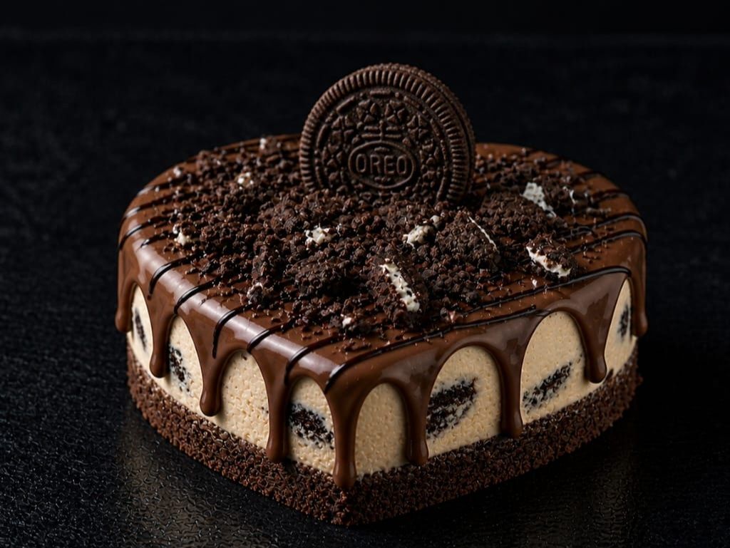 Oreo Chocolate Cheesecake Heart