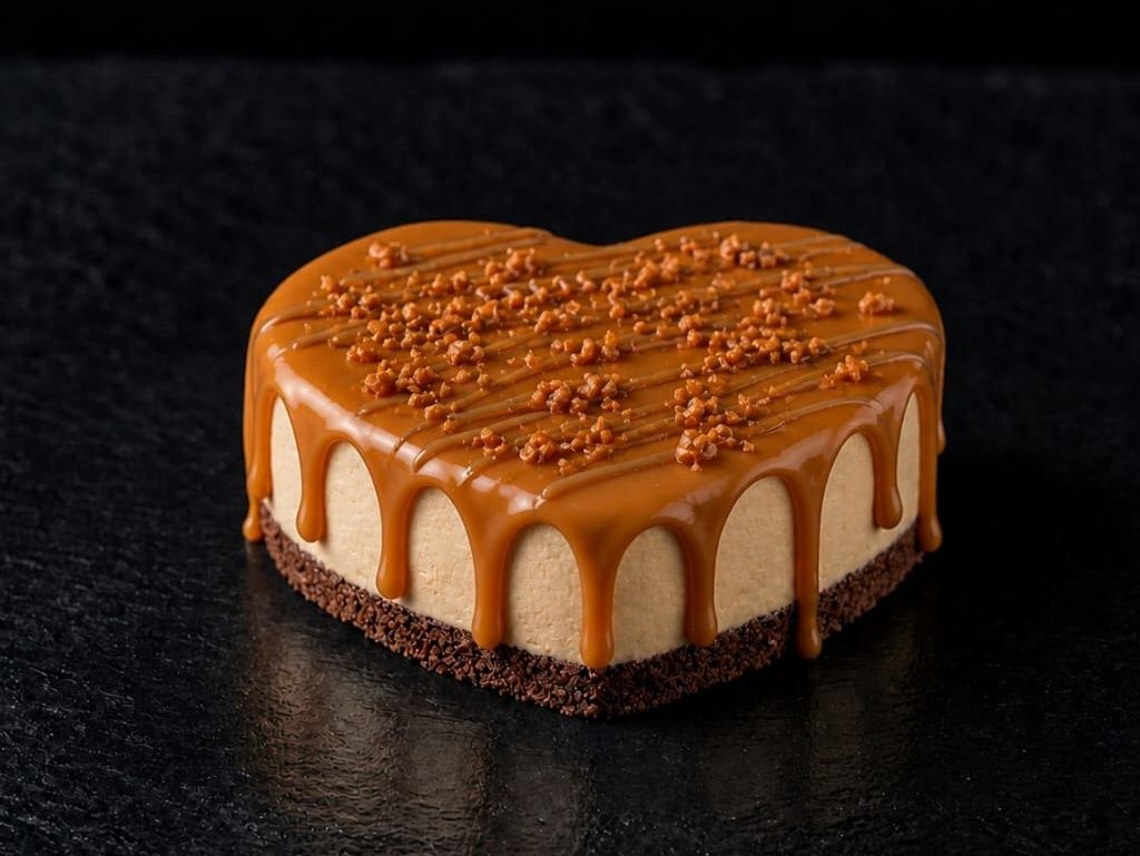 Snickers Cheesecake Heart