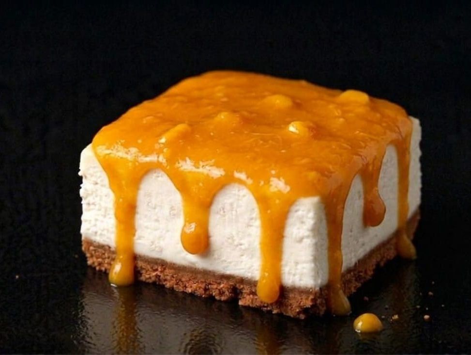 Caramel Pecan Cheesecake Square