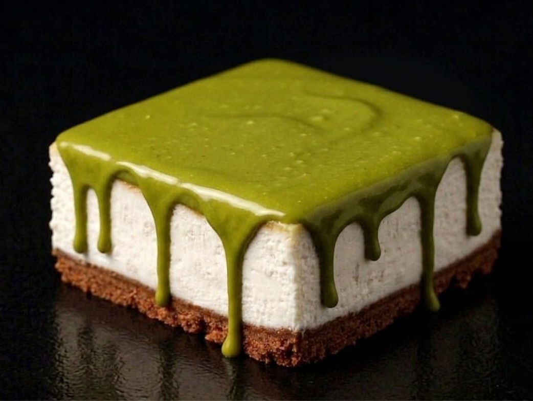 Caramel Pistachio Cheesecake Square