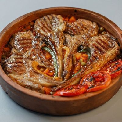 Veal Rib Tajine with Onions