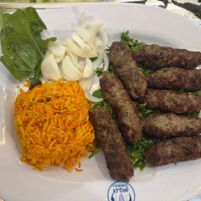 Grilled Kofta Meal On Charcoal