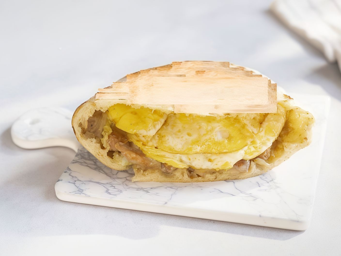 Foul With Fried Eggs Shami Sandwich