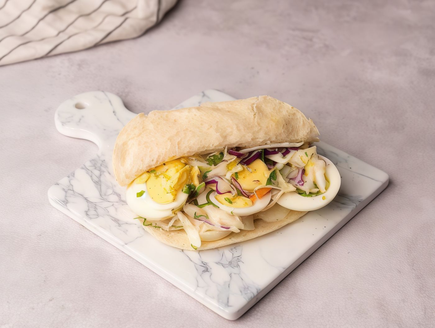 Boiled Eggs shami Sandwich