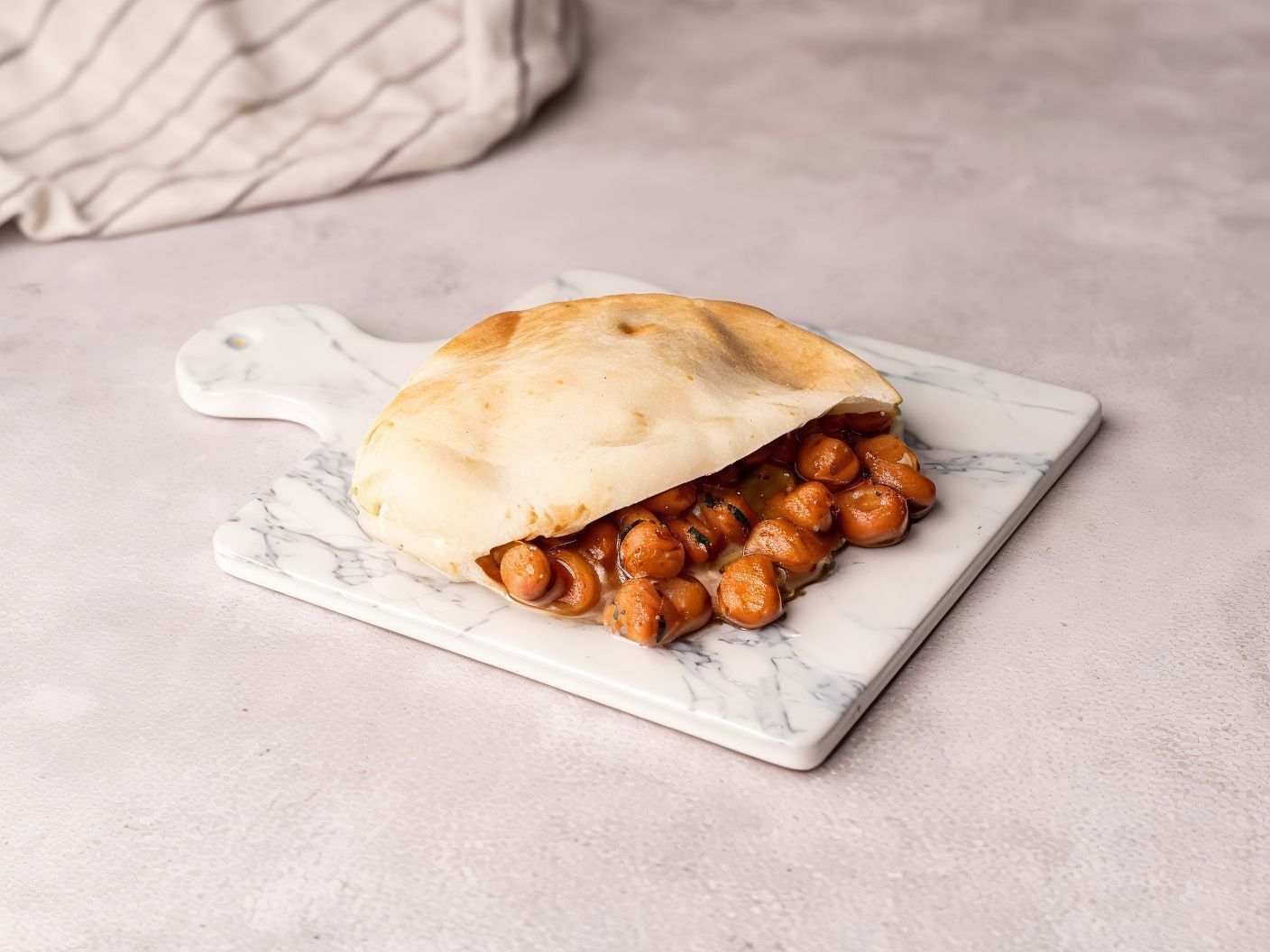 Foul With Olive Oil Shami Sandwich