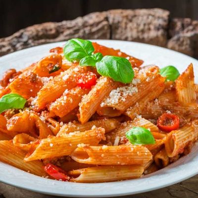 Chicken Strips Pasta with Red Sauce