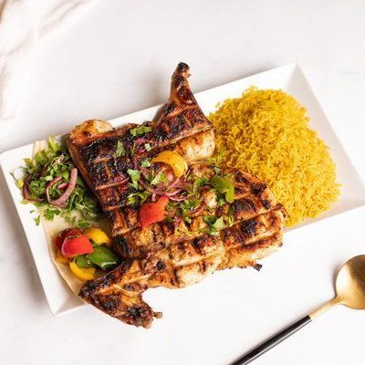 Boneless chicken with rice