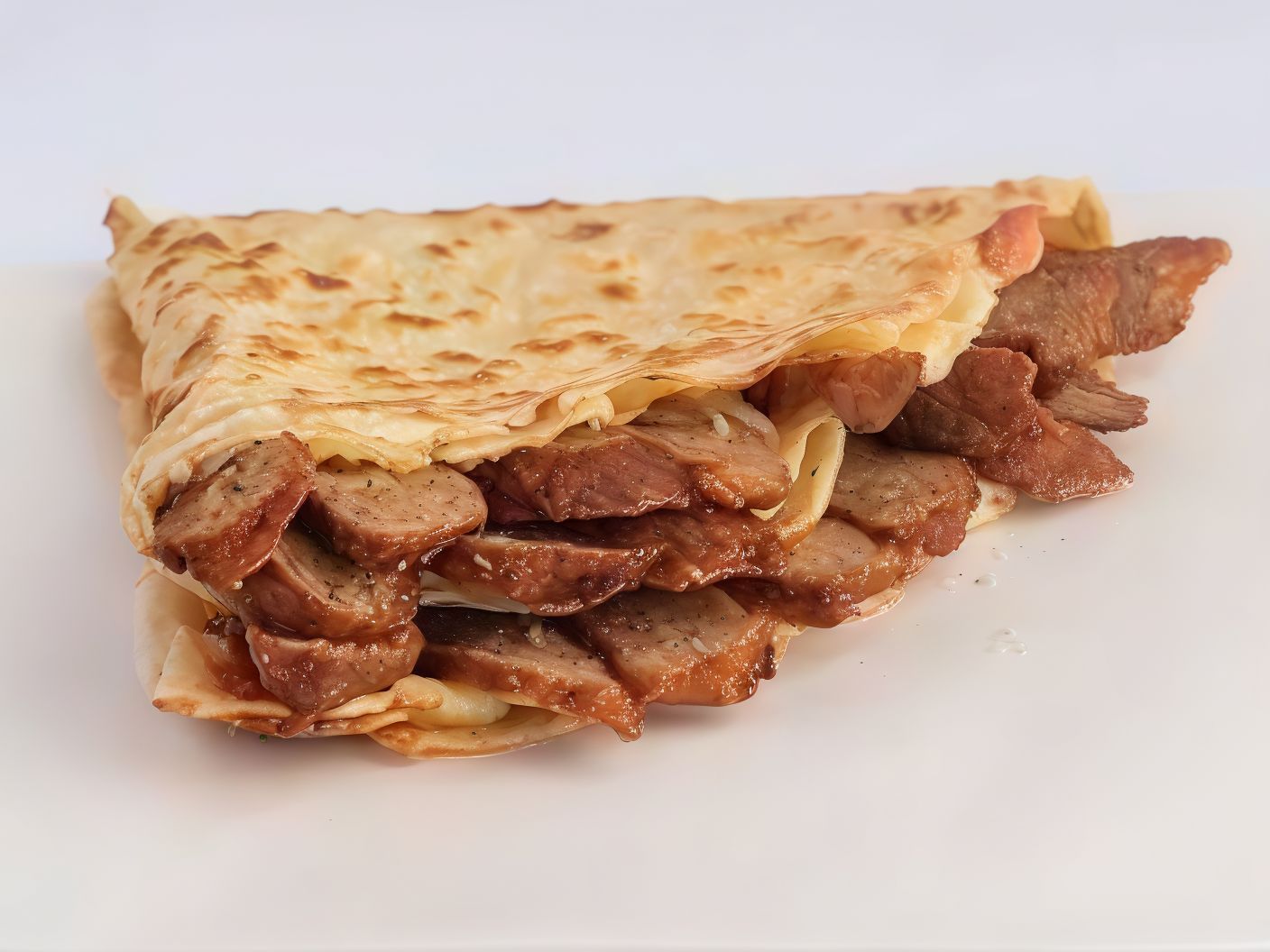 Smoked beef potato crepe