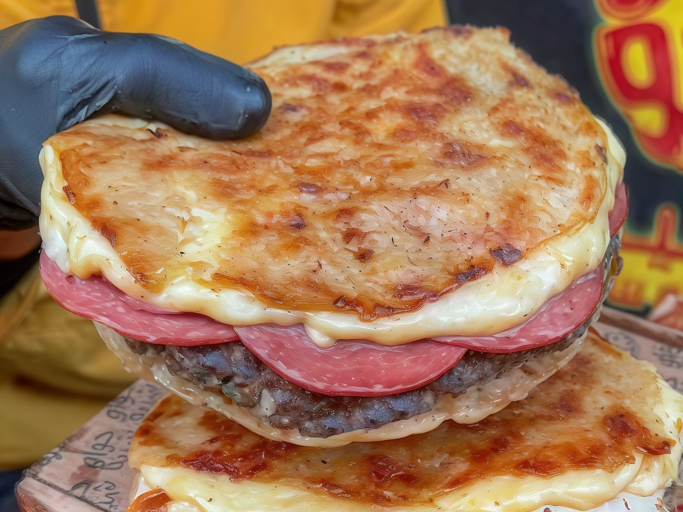 Meat With Salami And Mozzarella Mix