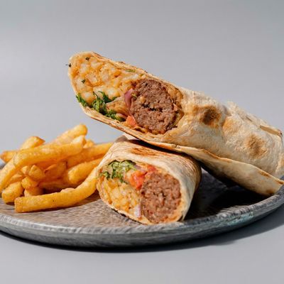 Kofta with potatoes in Syrian bread