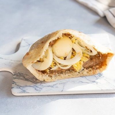 Foul with Eggs Sandwich