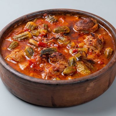طاجن بامية مع ضاني
