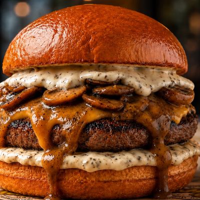 Bam Thick Mushroom Pepper Burger