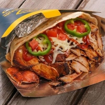 Chicken shawarma crepe
