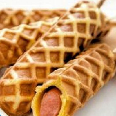 Waffle Hot Dog and Chicken