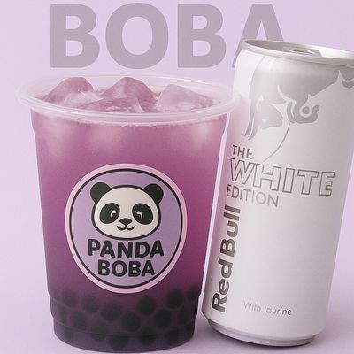 White Red Bull Boba