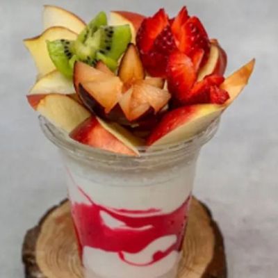 Fruit Yogurt Pieces And Honey