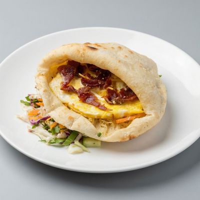 Pastrami and roumi Omelette Sandwich