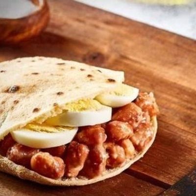Foul with boiled egg sandwich