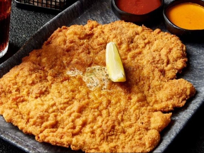 Schnitzel (Chicken Escalope) with a side dish