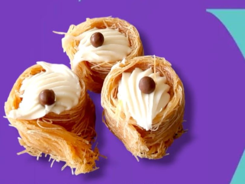 Kunafa Rings with Nutella and White Chocolate