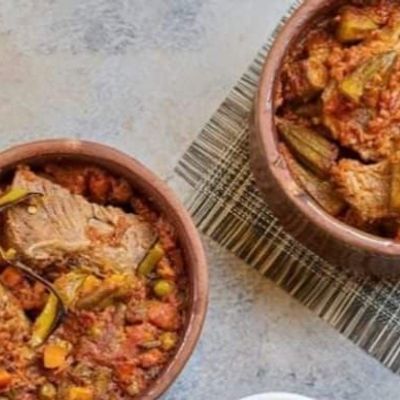 Tajen Bamya With Meat