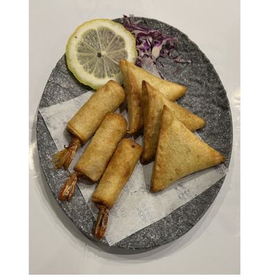 shrimp Spring Roll and Shrimp Sambusak