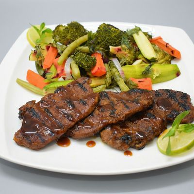 Quarter Steak With Sautéed Vegetables