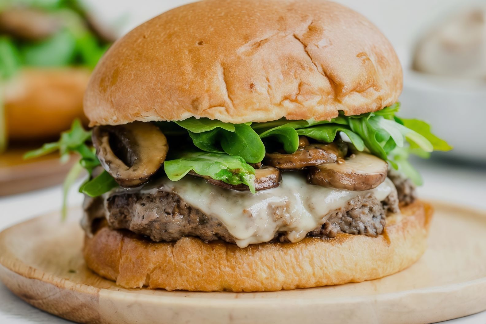 Creamy Mushroom Smash Burger