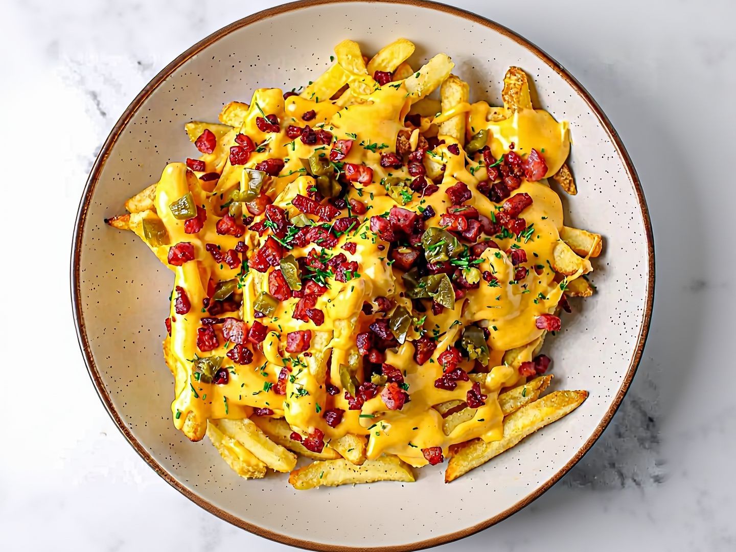 Beef Bacon Potatoes With Melted Cheese