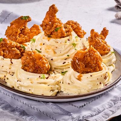 Spicy Buffalo Shrimp Blue Cheese Pasta