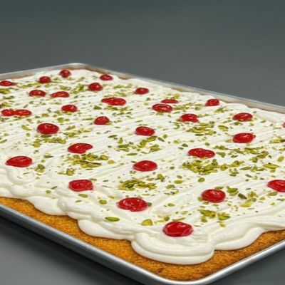 Basbousa with cream Qeshta