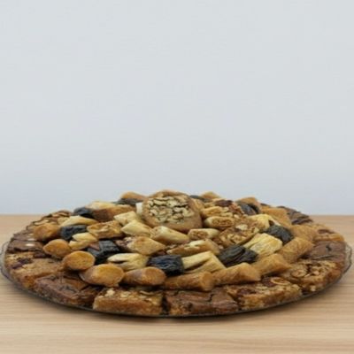 Large mixed nuts and plain platter