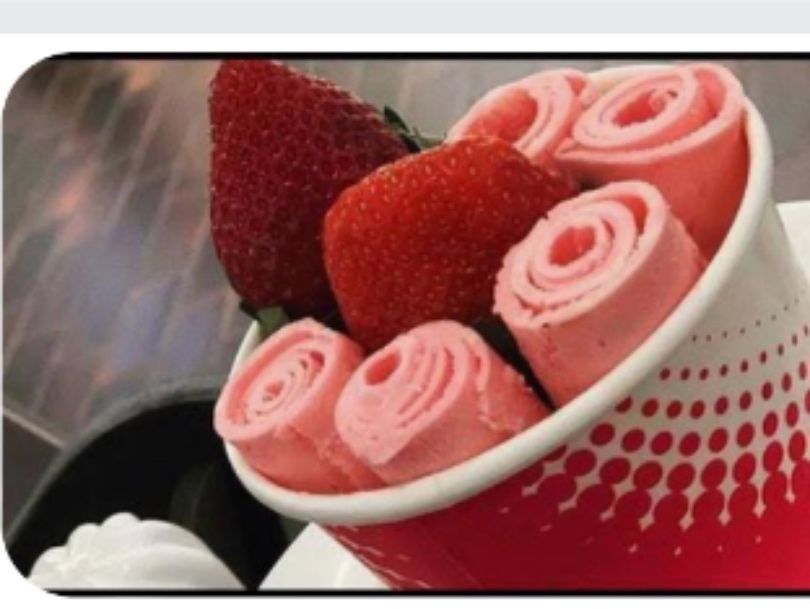 Strawberry Roll Ice Cream