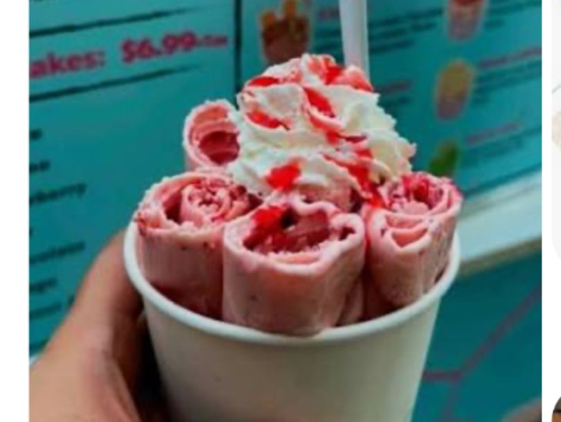 Strawberry Mojito Ice Cream Roll