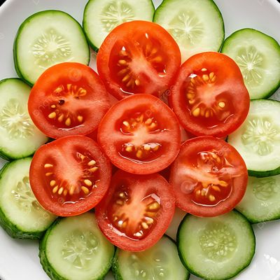 Tomato and cucumber slices