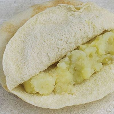 Mashed potato sandwich with Chedder cheese