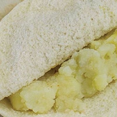 Mashed potato and boiled egg sandwich