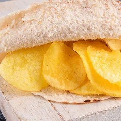 Potatoes Chips on Baba Ghanoush