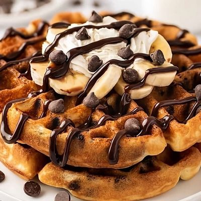Nutella with cookies waffle