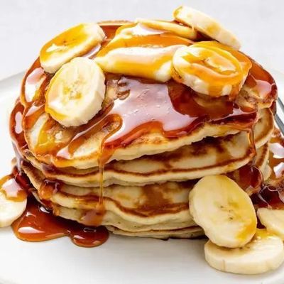 Mini Honey With Banana Pieces Pancakes
