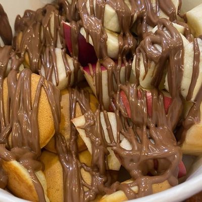 Mini Pancake Casserole and Ice Cream
