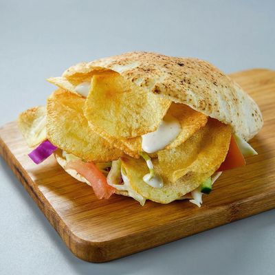 Ketchup and Mayonnaise Chips Sandwich