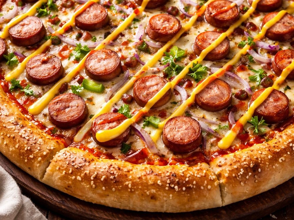 Hot Dog Cheese Pizza